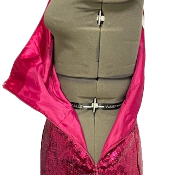 FOREVER 21 Hot Pink Fitted Sequin Dress Size Large NWT (Partial Tag) - Picture 9 of 16